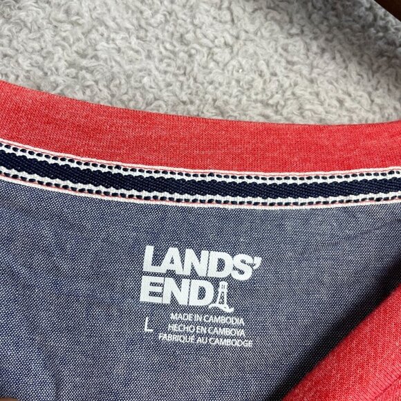 NEW Lands' End Men's L Red Short-Sleeve Crewneck T-Shirt - Picture 8 of 9